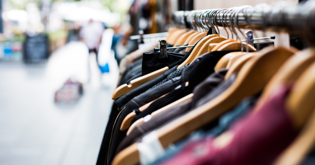 Retail rack of clothes